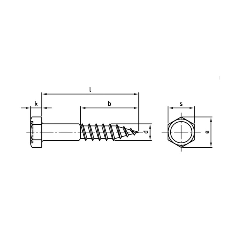 Vis bois aggloméré tête hexagonale inox