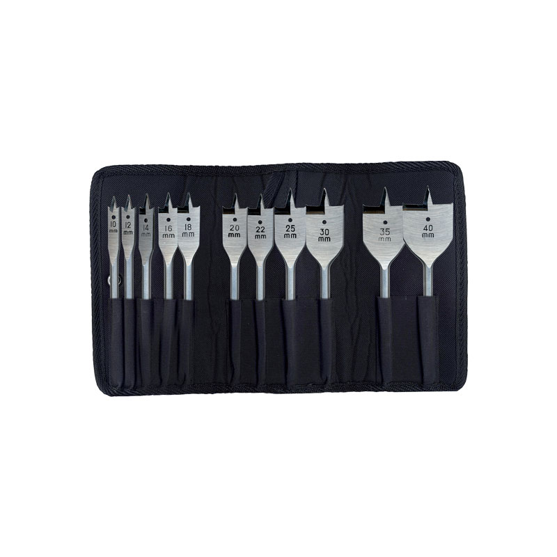 LOT DE 11 MECHES A BOIS PLATE FRAISEE QUEUE HEXAGONALE 1/4