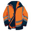 PARKA HAUTE VISIBILITE OPTIMUM3 5 EN 1 ORANGE FLUO/BLEU MARINE - DELTA PLUS PRO